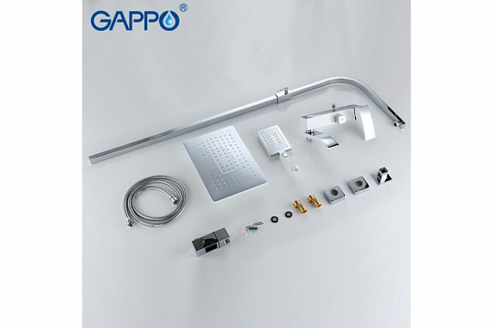 Душевая система с тропическим душем белая Gappo G2407-8