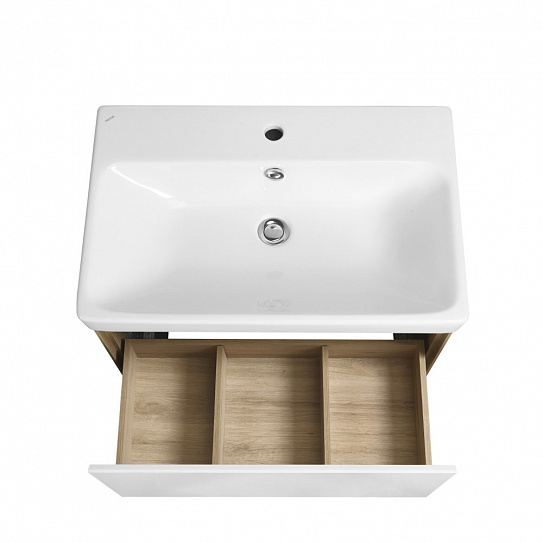 Тумба под раковину Aquaton Либерти 70 дуб эльвезия белый глянец 1A279801LYC70