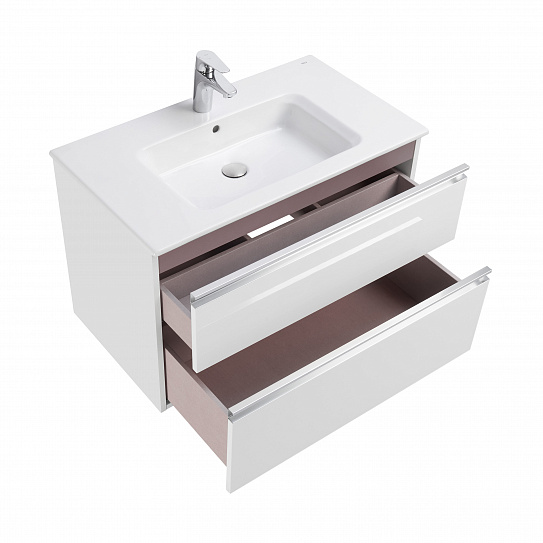 Тумба под раковину Roca The Gap 80 белый глянец 2 ящика A857399806