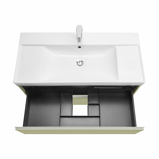Тумба под раковину Roca Ona Olive 1000 оливковый матовый, 2 ящика, ZRU9308355