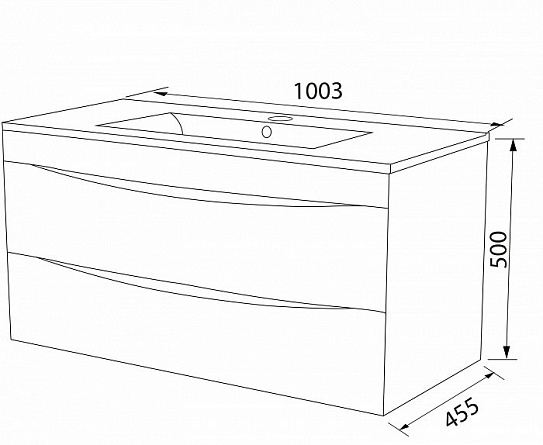 Тумба с раковиной 100 см Iddis Cloud 100 белая CLO10W1i95K