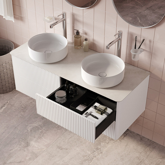 Тумба подвесная IDDIS Aiger, со столешницей (OPH12W0i89), 120 см, белый AIG12W0i95K