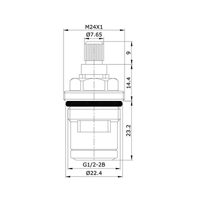Кранбукса керамическая 180° 20 зубцов G 1/2 Iddis 998CR461SM