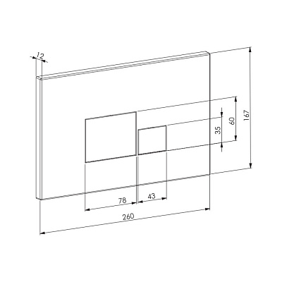 Клавиша смыва D&K Quadro DB1519003, матовое золото (инсталл DI8055119)