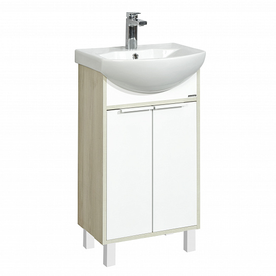 Тумба без раковины Акватон Рико 50 белый/ясень фабрик 1A212401RIB90