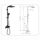 Душевая система с тропическим душем и смесителем Gappo G2417-6 латунь, цвет черный матовый