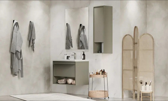 Тумба с раковиной AQUATON Хоуп 80 Хаки 1A287301HP9D0 (раковина Миранда 80, 146527)