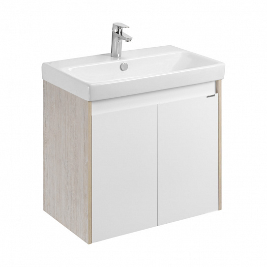 Тумба под раковину AQUATON Сканди Doors 70 белый глянец/дуб верона 1A278901SDB20