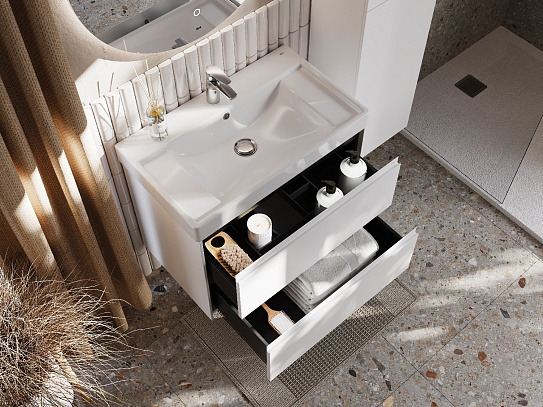 Тумба под раковину Roca Ona 800 белый матовый 2 ящика A857630509