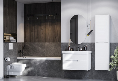 Тумба под раковину Оливия 80 AQUATON белый матовый (под раковину 239414) 1A283101OLVG0