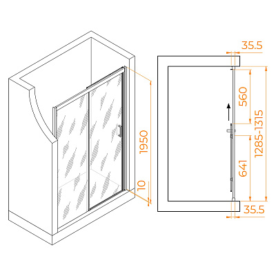 Душевая дверь RGW PA-017 1200