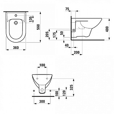 Биде подвесное Laufen PRO 3095.1