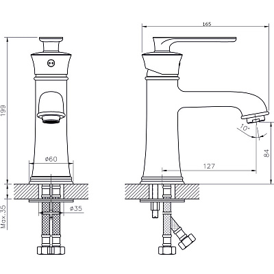 Смеситель для умывальника RUSH Flores FL0835-11