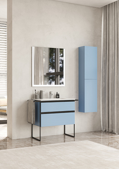 Тумба под раковину Roca Domi 80 2 ящика небесный синий матовый ZRU9307871