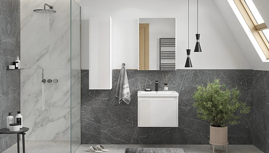 Раковина COMO 60 Cersanit белая Velvex S-UM-COM60/1-w