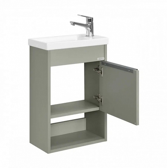 Тумба под раковину Aquaton Хоуп 40, 1 створка, хаки 1A287101HP9D0 (под рак.250963)