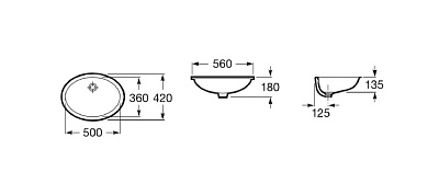 Раковина встраиваемая снизу Roca Berna 56х42 327871001