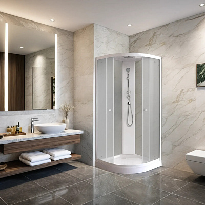 Душевая кабина 90х90 Parly EF931 четверть круга низкий поддон