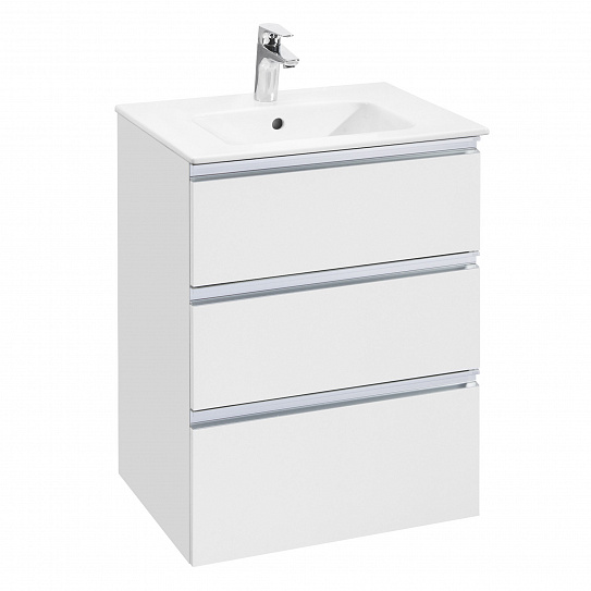 Тумба с раковиной Roca The Gap 60 белый глянец 3 ящика A857404806