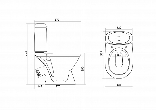 Унитаз-компакт Santek Римини(сиденье дюропласт) 1WH302130
