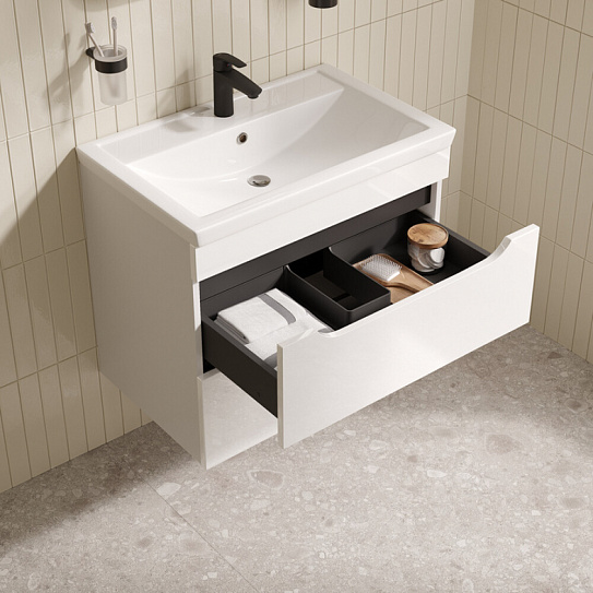 Тумба с раковиной IDDIS Ray (4077000i28), подвесная, 70 см,белый, RAY70W0i95K