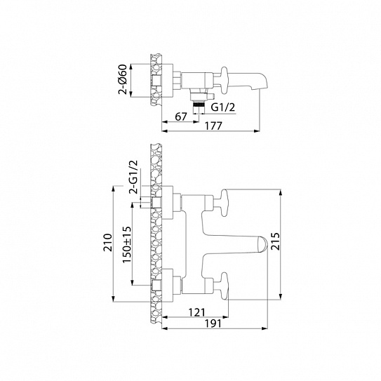 Смеситель для ванны IDDIS Acros ACRSB02i02WA