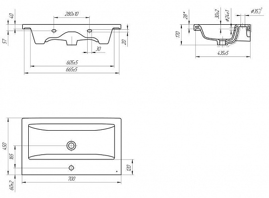Раковина мебельная Como 70