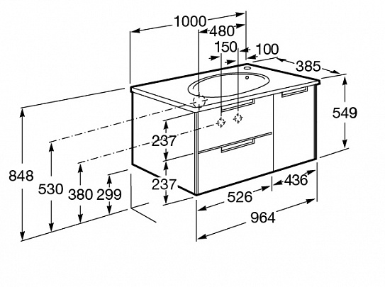 Тумба под раковину Roca Etna 100 белый глянец 857302806