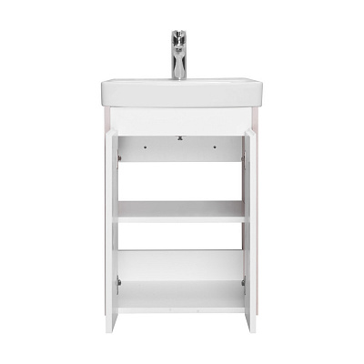 Тумба под раковину AQUATON Сканди Doors 45 белый глянец/дуб верона 1A278701SDB20