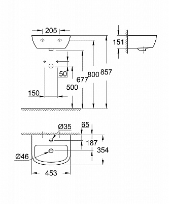 Мини-раковина Grohe Bau Ceramic 45 39424000
