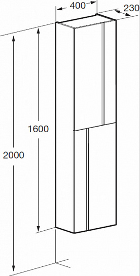 Шкаф-колонна 1600 PILAR белая Roca A857670472