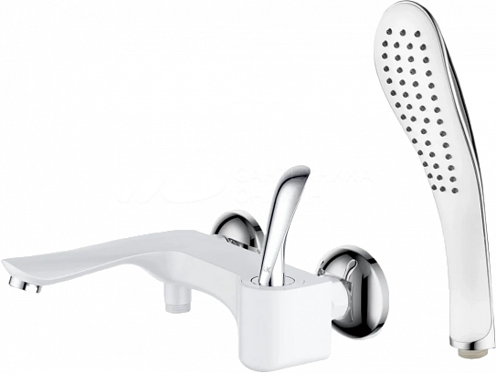 Смеситель для ванны с душем d&k venice.Baciano Da1033256 короткий излив белый-хром