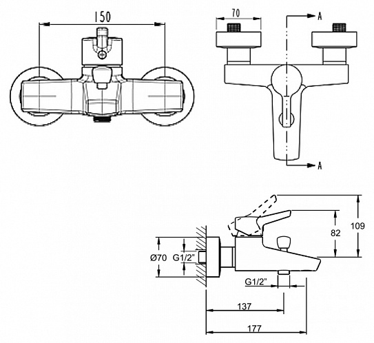 Смеситель для душа Vitra Diona A40799EXP