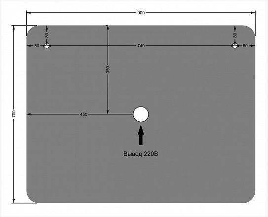 Зеркало с подсветкой, с подогревом и сенсорным выключателем на взмах CAIMAN Vertu 900x700