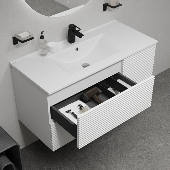 Тумба с умывальником (0131000i28) подвесная 100 см, белый, IDDIS Bild BIL10W0i95K