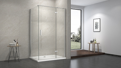 Душевое ограждение 120х90 MONTEREY EX-404 хром прозрачное стекло 8мм
