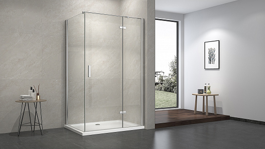 Душевое ограждение 120х90 MONTEREY EX-404 хром прозрачное стекло 8мм