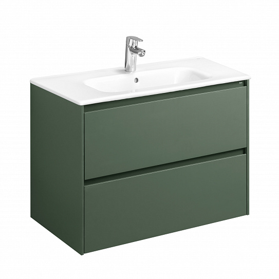 Тумба под раковину Roca Ona 800 зеленый матовый 2 ящика A857630513