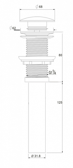Донный клапан для раковины DK DC9025 1/4" клик-клак, черная крышка