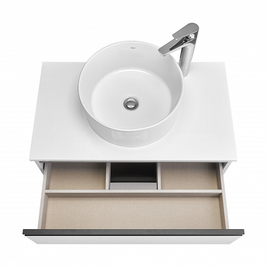 Тумба под раковину Roca Domi 80 белый глянец 2 ящика A857459806