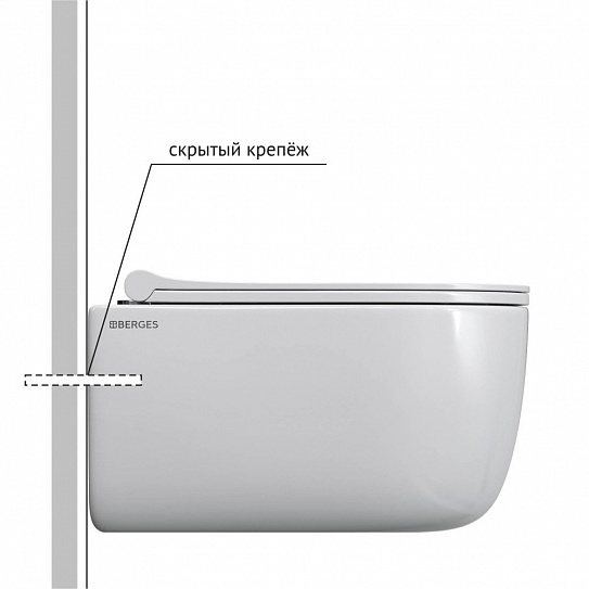 Унитаз подвесной безободковый Berges Ego Rr Real Rimless 082111RR