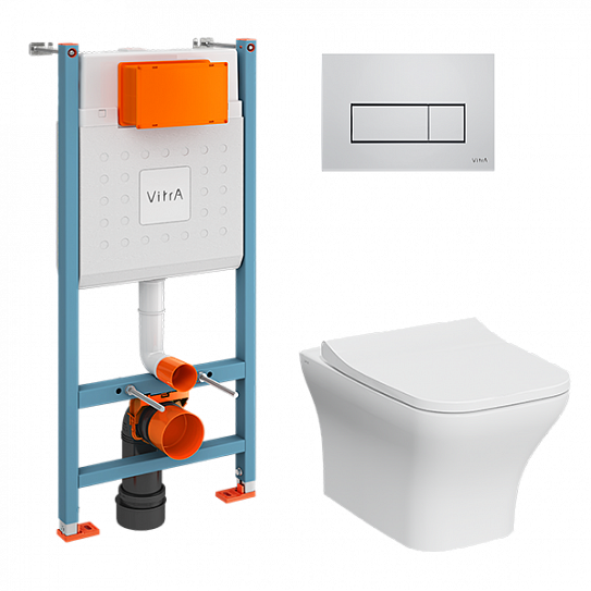 Комплект инсталляции с подвесным унитазом VitrA Zentrum Square 9875B003-7201