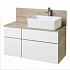Тумба под раковину Aquaton Мишель 100 дуб эндгрейн, белый 1A244101MIX40