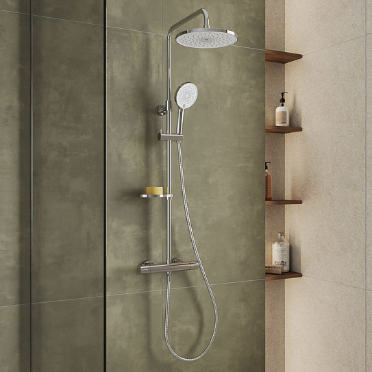 Душевая система с термостатом Milardo Ideal Spa ILSSBTHM89 хром