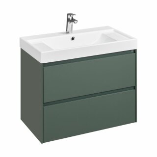 Подвесная тумба с раковиной Roca Ona 800 зеленый матовый 2 ящика A857630513
