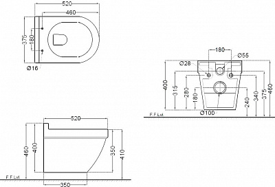 Унитаз подвесной безободковый Jaquar Solo SLS-WHT-6953BIUFSM