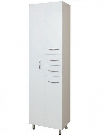 Шкаф пенал в ванную 52 см Onika Модерн 52.17 с корзиной левый 405206