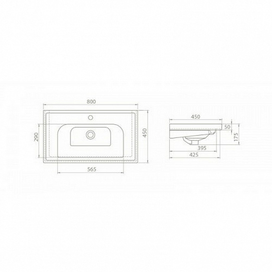 Раковина Cerastyle Frame 80