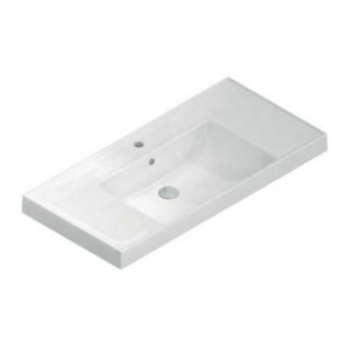 Раковина CUBO подвесная/мебельная 100 см, белая глянц, Kerama Marazzi CU.NN.100