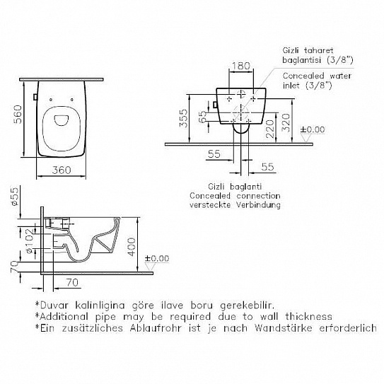 Унитаз подвесной с функцией биде Vitra Metropole Rim-Ex 7672B003-1684